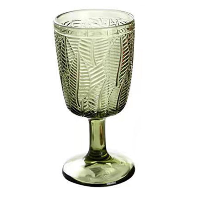 GUOOL Gobelet en Verre Texture Embossée Verres à Boisson Tasse à Liqueur pour Fête Vert