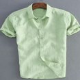 thumbnail image 4 of MesaSe Chemises en Lin à Manches Courtes pour Hommes, Décontractées et Amples, 4 of 4