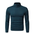 thumbnail image 2 of RKSTN Long Sleeve Tee Shirts for Men Turtleneck Solid Color Tops Fall Winter Soft Stretch Bottoming Blouse Tops, 2 of 7
