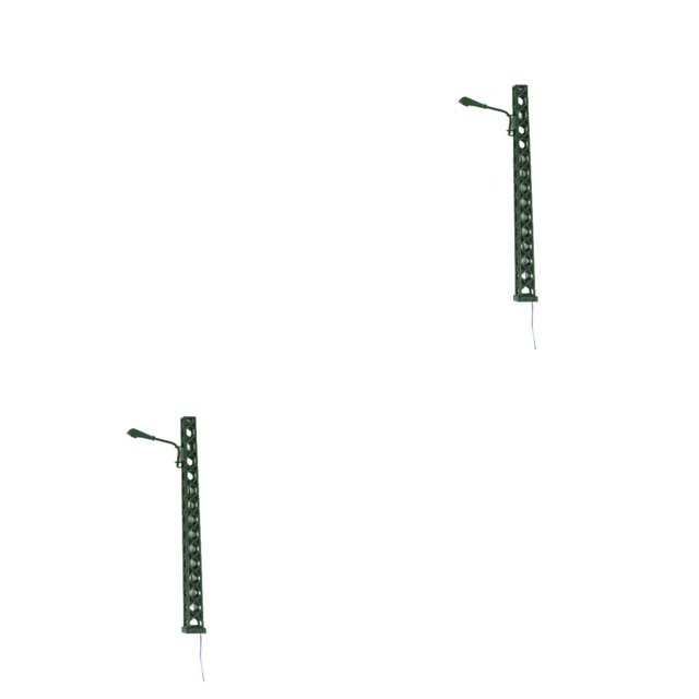 pitrice Model Railway Lamp Classical Pathway Single-Head Lightweight Ladder Streetlights Miniature Outdoor LED Metal Lamppost Green(White Light) 2Set