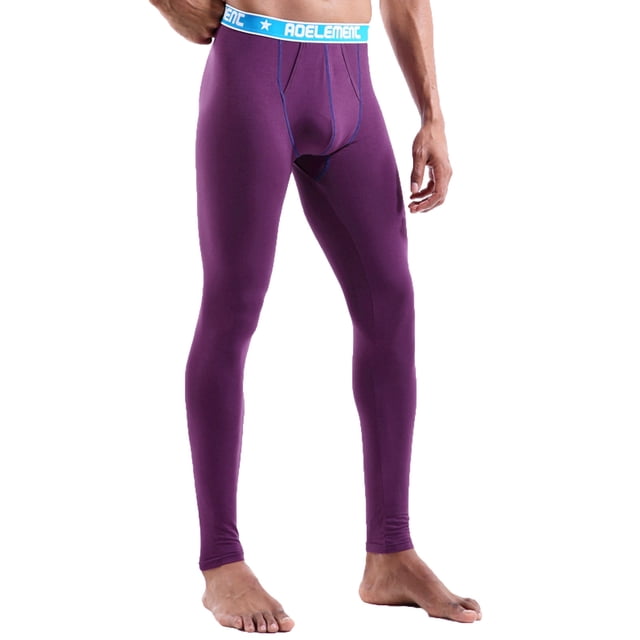 CEHVOM Men Solid Casual Tight Base High Waist Breathable Keep Warm Ankle-Length Pants