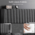 thumbnail image 4 of Fullfurnique Upholstered Bed Frame with Wing Side and Channel Headboard, Queen, Dark Gray, 4 of 7