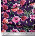 thumbnail image 3 of Soimoi Rayon Fabric Leaves & Rose Flower Decor Fabric Printed Yard 42 Inch Wide, 3 of 3