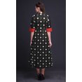 thumbnail image 3 of Bimba Robe à Manches Roulées pour Femmes à Imprimé Feuilles, Col Mandarin, Chemise Boutonnée - Moyen, 3 of 5