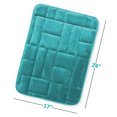 thumbnail image 2 of Clara Clark Bathroom Rugs, Velvet Memory Foam Bath Mat, Ultra Soft Non Slip and Absorbent - Tiled - Small - Teal, 2 of 6
