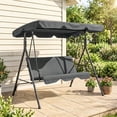 thumbnail image 2 of Outsunny 3-Seat Patio Swing Chair with Adjustable Canopy Grey, 2 of 10
