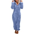 thumbnail image 1 of Pyjamas Chauds pour Femmes Hiver Combinaison à Manches Longues à Capuche Pyjamas Décontractés Combinaison de Sommeil Chaude d'Hiver Combinaison à Manches Longues, 1 of 5