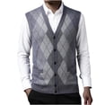 thumbnail image 3 of RKSTN Mens Sweater Vest Wool Blend Color Block Fashionable Sleeveless V Neck Button Up Cardigan Knit Sweater Minimalist Cardigan Spring Fall Versatile Coat Outfits, 3 of 8