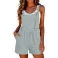 thumbnail image 1 of Neewe Combinaison Short d'Été Décontractée Sans Manches pour Femme, Ample, à Bretelles Spaghetti, Salopette avec Poches, 1 of 8