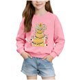 thumbnail image 2 of Cowsor Chandails pour Filles Enfants Mignon Graphique Col Rond Chandail à Enfiler Hauts Noël Manches Longues Chemises de Fête, 2 of 6