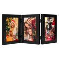 thumbnail image 1 of Frametory, 5x7 Trifold Picture Frame Hinged Photo Frames Three Folding Frame Desktop Glass Frame Vertical (Black, 5x7 Triple), 1 of 4