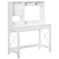 thumbnail image 1 of HOMCOM Computer Desk with Storage, Study Table with Bookshelves, White, 1 of 8
