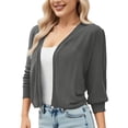 thumbnail image 2 of Erwazi Cropped Cardigan Sweaters for Women 3/4 Sleeve Fall Trendy Open Front Lightweight Short Cardigans, 2 of 7