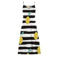 thumbnail image 5 of SMihono Robe Maxi Bohème d'Été pour Femmes Grande Taille Mode pour Femmes à Bretelles Taille Mi-Haute Col en V Sans Manches à Rayures Imprimées Ajustée Robe Longue de Plage Robe Évasée de Plage, 5 of 5