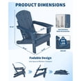 thumbnail image 2 of Chaise Adirondack Pliante pour Patio – HDPE Résistante aux Intempéries, Texture Bois, Porte-Gobelet Intégré, Supporte 380 Lb, Chaise d'Extérieur Pliable pour Jardin, Terrasse, Foyer, Piscine, 2 of 7