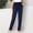 Navy, variant on yardsong Women's High Waisted Tummy Control Dress Pants - Stretchy Elastic Waist Loose Fit Work Casual Pants with Pockets Dark Gray,XL