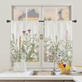 thumbnail image 3 of ORUYROP Wildflower Kitchen Curtains and Valances 3 Piece Set Rod Pocket 36 Inch Short Rustic Floral Green Leaves Farmhouse Plant Herbs Country Botanical Nature Bedroom Living Room Treatment Fa, 3 of 5
