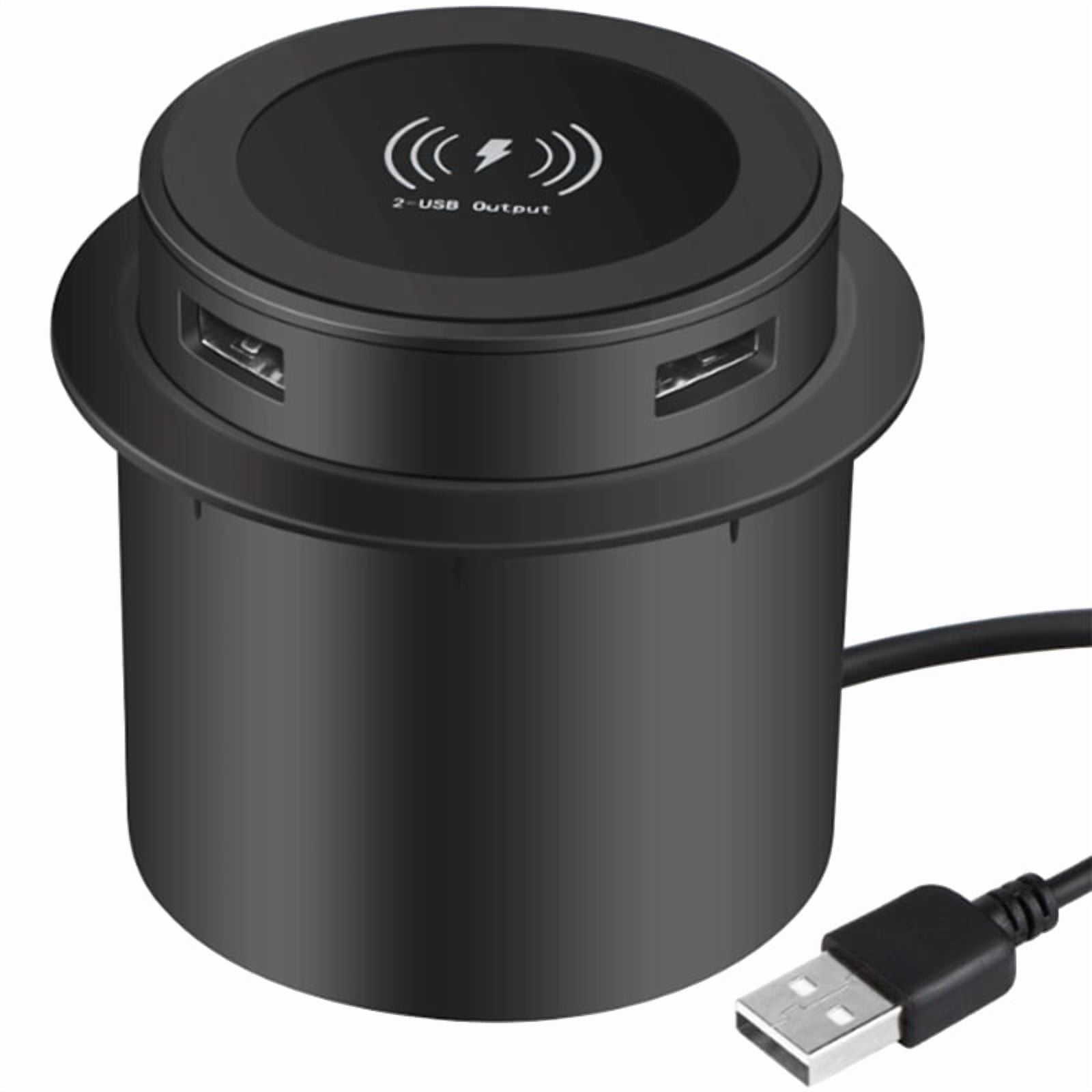 Fast Wireless Charger -Up Desktop Embedded Fast Wireless Charger with USB Port 30W Universal,1 * usb charger,Black