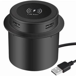 Chargeur sans fil rapide - Haut de bureau intégré Chargeur avec fil rapide USB Port 30W universelle,1 * chargeur USB, noir