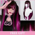 thumbnail image 1 of LM Silver White Gradient Green Synthetic Wigs With Bangs for Women Long Wavy Hair Wig Natural Cosplay Party Heat Resistant, 1 of 7
