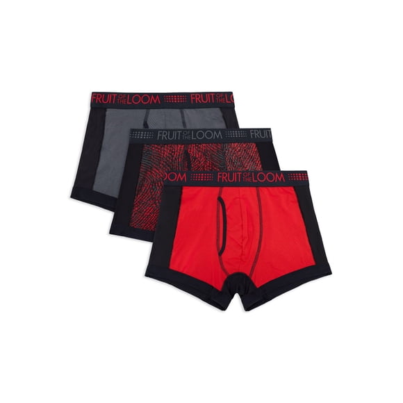 Fruit of the Loom Men's Breathable Micro-Mesh Short Leg Boxer Briefs, Assorted colours 3 pack