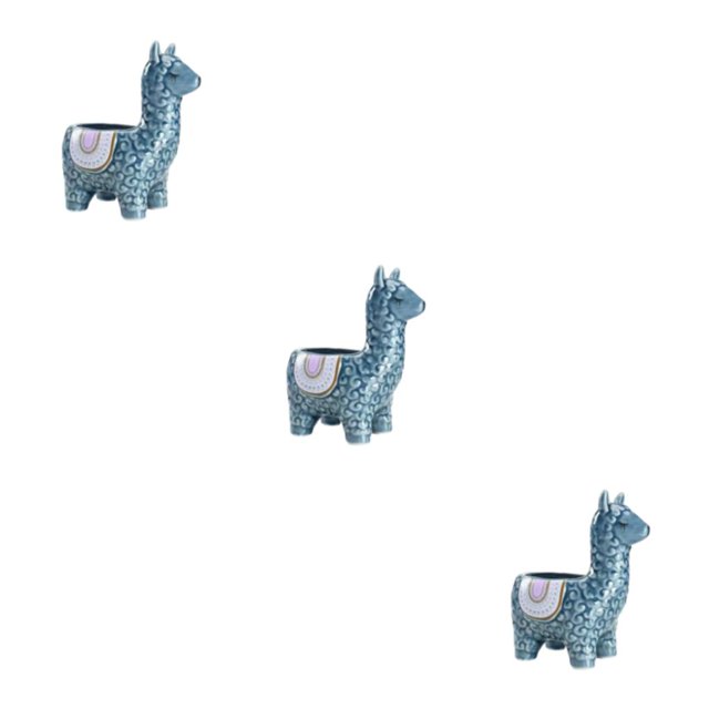 VONKY Flower Plant Pots - Lightweight And Portable Small Spaces Easy To Maintain Succulent Planter Pots Alpaca blue 3Set