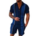 thumbnail image 1 of Ensemble POLO à Manches Courtes et Shorts d'Été pour Hommes, Mode Imprimée, Chandail à Col Rabattu, Shorts Décontractés, T-Shirt Hawaïen de Plage, 1 of 5