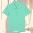 thumbnail image 2 of Annhoo Polos d'Été pour Filles à Manches Courtes, Col Rabattu, Boutons, Coton, Tennis, Uni, Décontracté, Tunique Basique, 2 à 15 Ans, 2 of 3