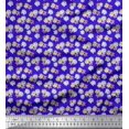 thumbnail image 1 of Soimoi Blue Rayon Fabric Daisies Floral Decor Fabric Printed Yard 42 Inch Wide, 1 of 1