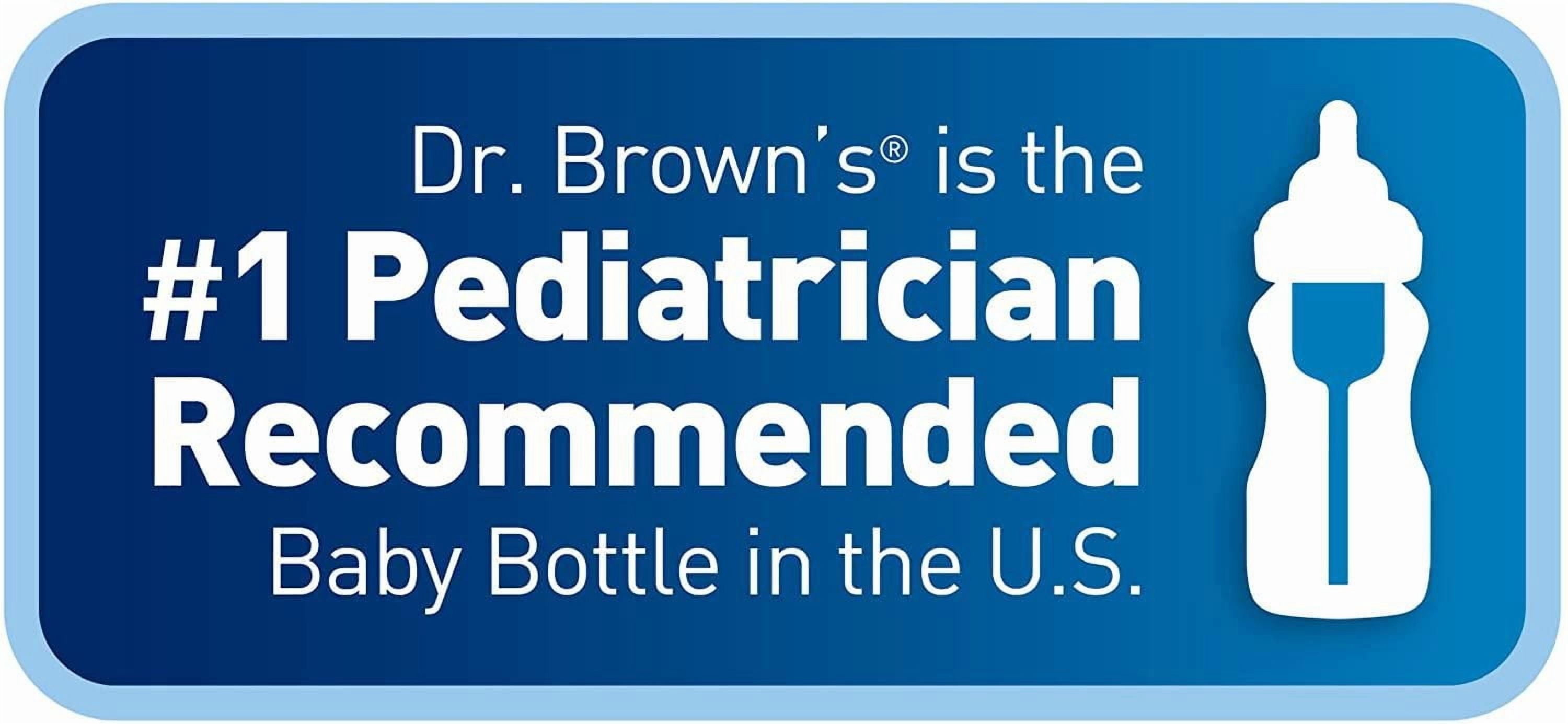 Dr. Brown's Natural Flow Level 1 Narrow Baby Bottle Silicone Nipple, Slow Flow, 0m+, 100% Silicone Bottle Nipple, 6-Pack
