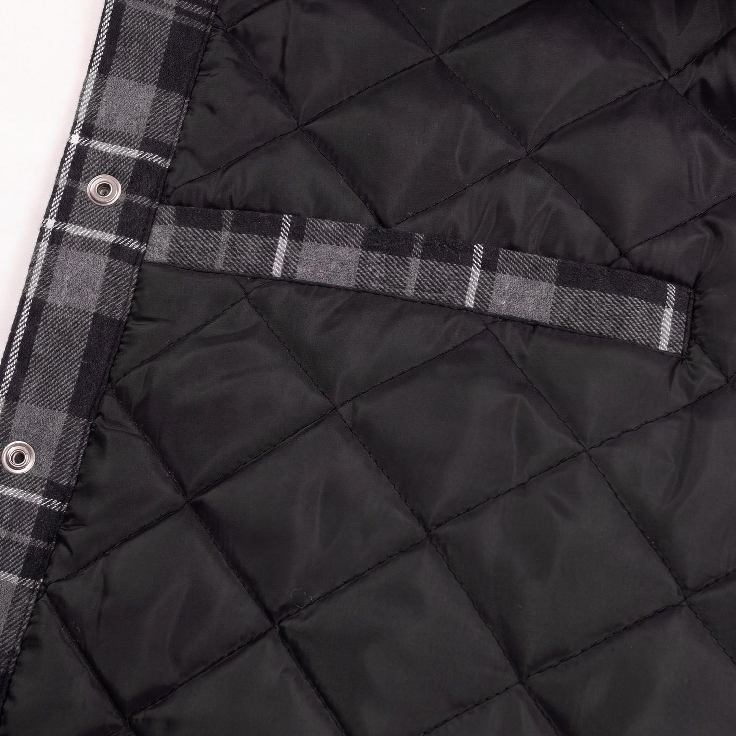 Workload Hooded Flannel Black/White Quilt-Lined Shirt Jacket