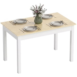 HOMCOM Dining Table for 4 to 6 People, Kitchen Table, Oak