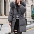 thumbnail image 1 of Winter Padded Jacket, Warm Cotton Coat, Hooded Cold-Weather Layer Grey 5Xl , Coat, 1 of 5