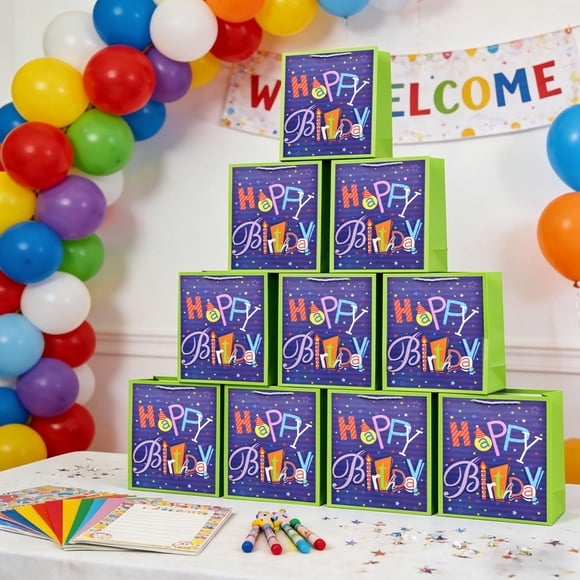 CaiYueKe Sacs de Cadeaux Colorés pour Fête d'Anniversaire, Sacs Fourre-Tout Cadeaux pour Sacs à Surprises, Sacs à Friandises pour Bonbons, Collations, Petits Cadeaux, Articles de Fête, Célébration, Décoration, Événements, Festif, Papier Robuste