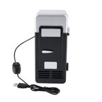 SUTENGDA Mini USB Fridge LED Compact Portable Skin Care Refrigerator USB Refrigerator Drinks Beverage Cans Refrigerator and Heater for Home  Office  Car and College Dorm Room[black]