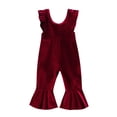 thumbnail image 1 of WEIYLL Combinaisons pour Filles Volants Manches Courtes Bas Évasés Été Rd1 Salopettes pour Bébé 2-3 Ans, 1 of 6