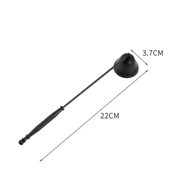 Graflsoa Premium Stainless Steel Candle Snuffer Set with Scissors, Bell Cover, and Hook - Black Flared Design for Home Convenience