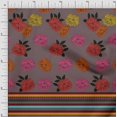 thumbnail image 1 of oneOone Tissu en Coton à Rayures et Panneau Floral Décoratif Imprimé 56 Pouces de Large, 1 of 3