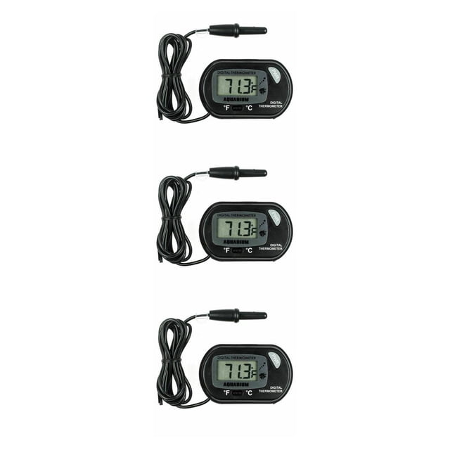 QualitChoice -50℃-70℃ LCD Digital Display Aquarium Plastic High Accuracy Fishtank Water Temperarure Meter Household 1 Pc 3Set