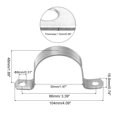 thumbnail image 2 of Unique Bargains 50mm Rigid Pipe Strap Clamp, 10 Pcs 304 Stainless Steel Two Hole U-shape Tube Clip, 2 of 5