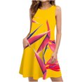 thumbnail image 1 of EGNMCR Robes d'Été Femmes Tendance 2024 Robes d'Été pour Femmes Plage Floral T-Shirt Robe Soleil Décontractée Poches Boho Robe Débardeur, 1 of 5