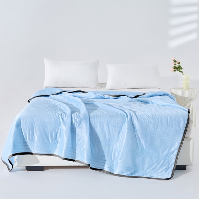 Polyester Summer Quilt with Lace Trim - 100x70cm Lightweight Washable Air Conditioning Bedspread in Multicolor