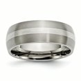 thumbnail image 1 of Titanium Sterling Silver Inlay 8mm Brushed Band Ring 12 Size, 1 of 6