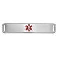 thumbnail image 1 of 14k White Gold Epoxy Enameled Medical Alert Id Ctr Plate # 819 Bracelet Component, 1 of 6