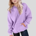 thumbnail image 2 of MKOSPLRT Chandails à Capuchon Surdimensionnés pour Enfants Manches Longues Raglan Chandails Molletonnés Unis Doublés en Molleton Chandails à Enfiler Hauts Décontractés Amples d'Automne Chandails à Capuchon avec Poche 5-15 Ans, 2 of 6