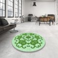 thumbnail image 4 of Ahgly Company Machine Washable Indoor Square Transitional Green Area Rugs, 3' Square, 4 of 7