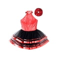 thumbnail image 4 of iiniim Robe Tutu de Ballet Scintillante pour Filles Enfants Tenue de Danse Moderne Jazz Latin Costume de Performance sur Scène avec Ensemble de Chouchous pour Cheveux Rouge 4, 4 of 6