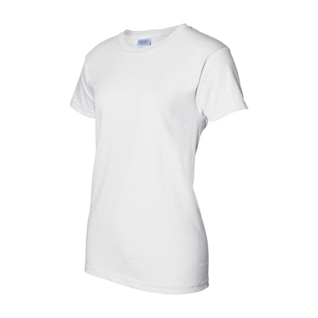 Gildan - T-Shirt pour Femmes en Coton Ultra - 2000L - Blanc - Taille : S