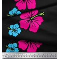 thumbnail image 2 of Soimoi Tissu en Rayonne Noir à Imprimé Floral Tissu de Couture au Mètre 56 Pouces de Large, 2 of 3