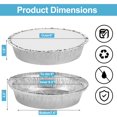 thumbnail image 4 of 50 Count 9 Inch Disposable Round Aluminum Foil Pans with Cardboard Lids  Great For Baking  Cooking  Storage  and Reheating(Cardboard Lids), 4 of 7